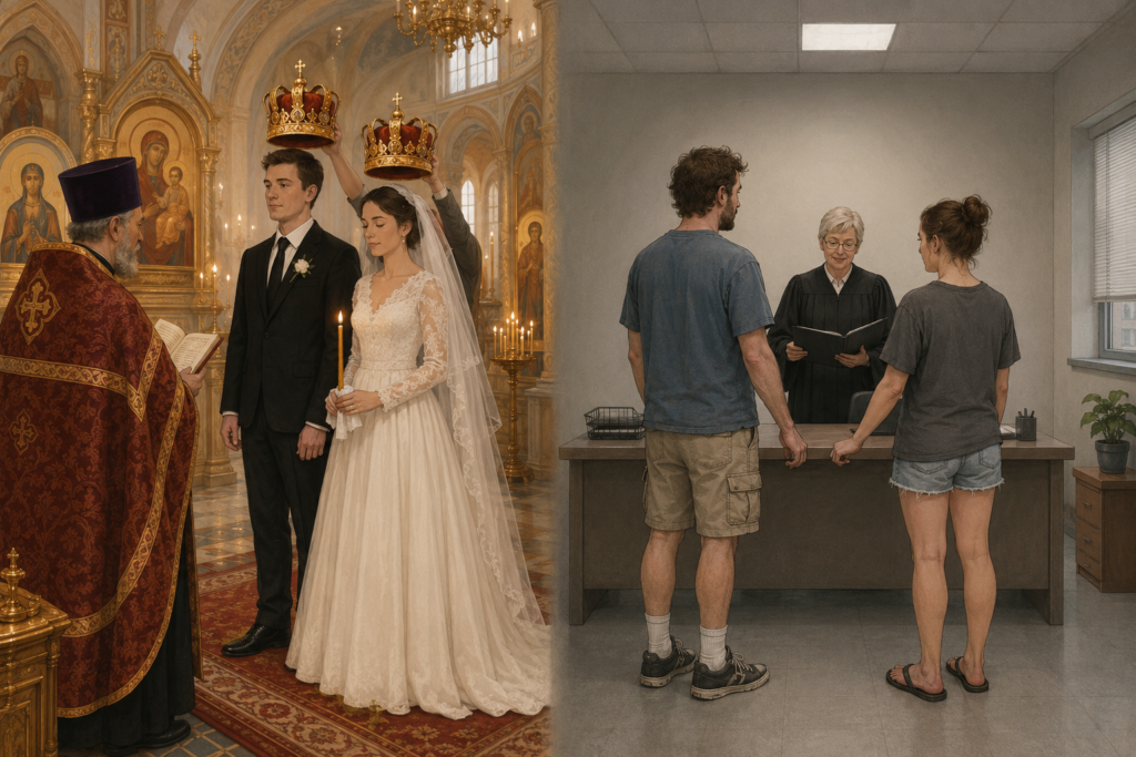 orthodox wedding or civil marriage
