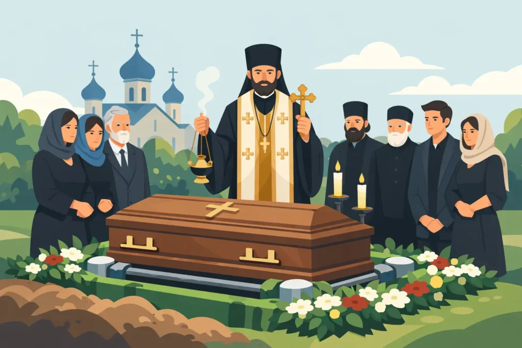 Orthodox graveside funeral service, not cremation